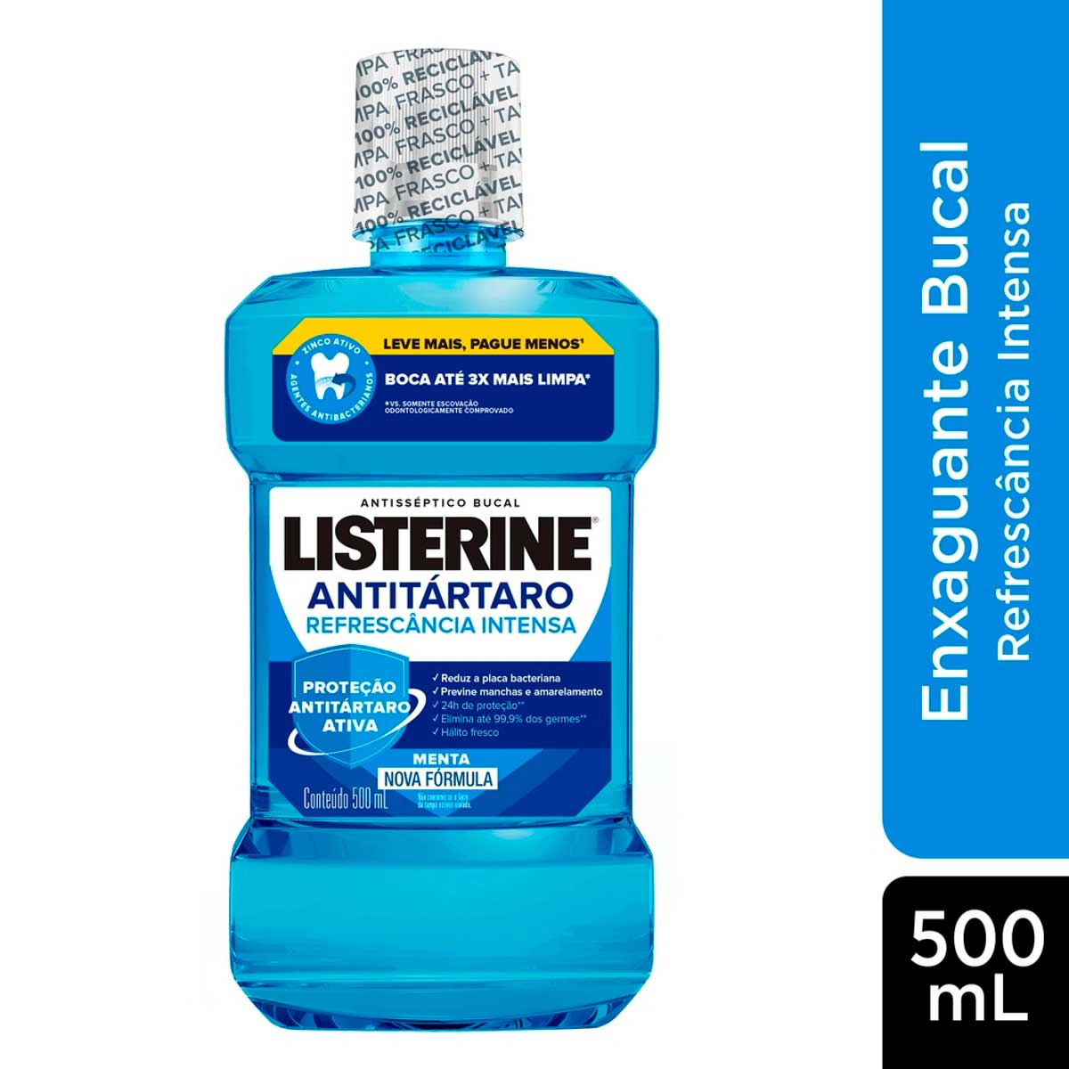 Enxaguante Bucal Menta Listerine Antitartaro 500ml Leve Mais Pague Menos