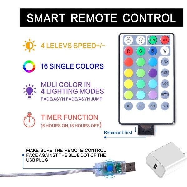 40 Ft 16 Colors Changing String Lights with Remote Control - Yellow Shopping - The Best Deals on String Lights | 39295487