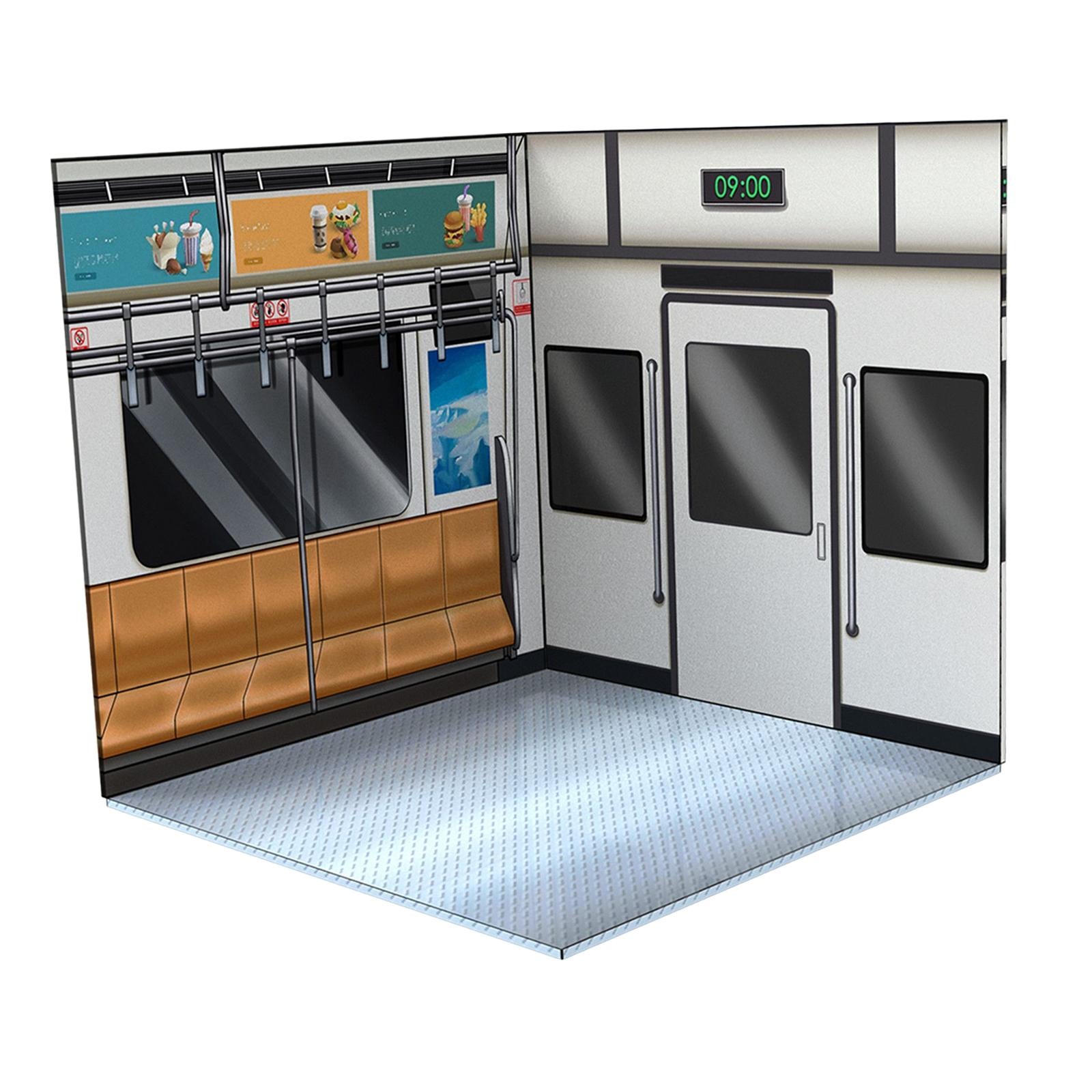 1/12 Scale Backdrop Decoration Storage Layout Organizer Display Stand Background for 1:12 Figures Dolls Storage and Display Metro