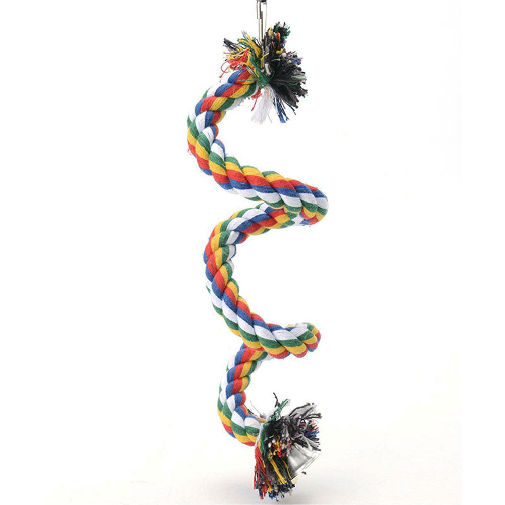 Beinou Parrot Hanging Braided Budgie Chew Rope Bird Cage Cockatiel Toy Pet Stand Swing