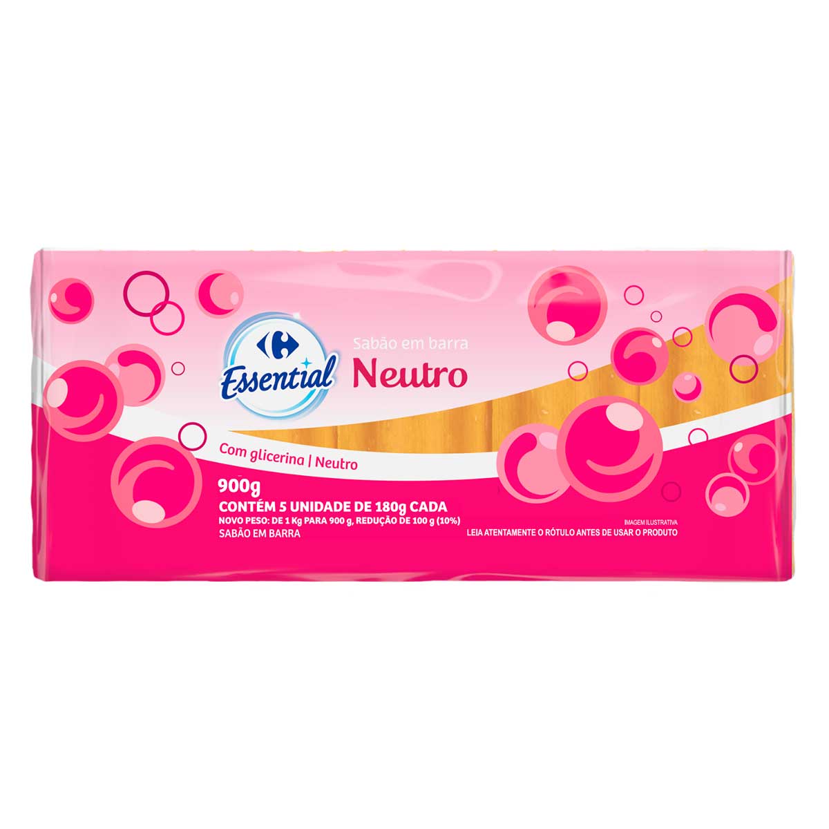 Sabao em Barra Carrefour Essential Glicerinado 180g 5 Unidades