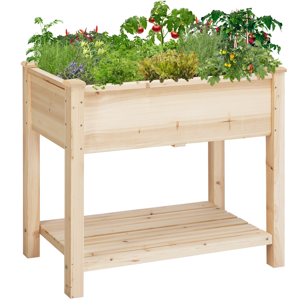 Yaheetech Wooden Raised Garden Bed Elevated Planter Box with Legs for Indoor/Outdoor