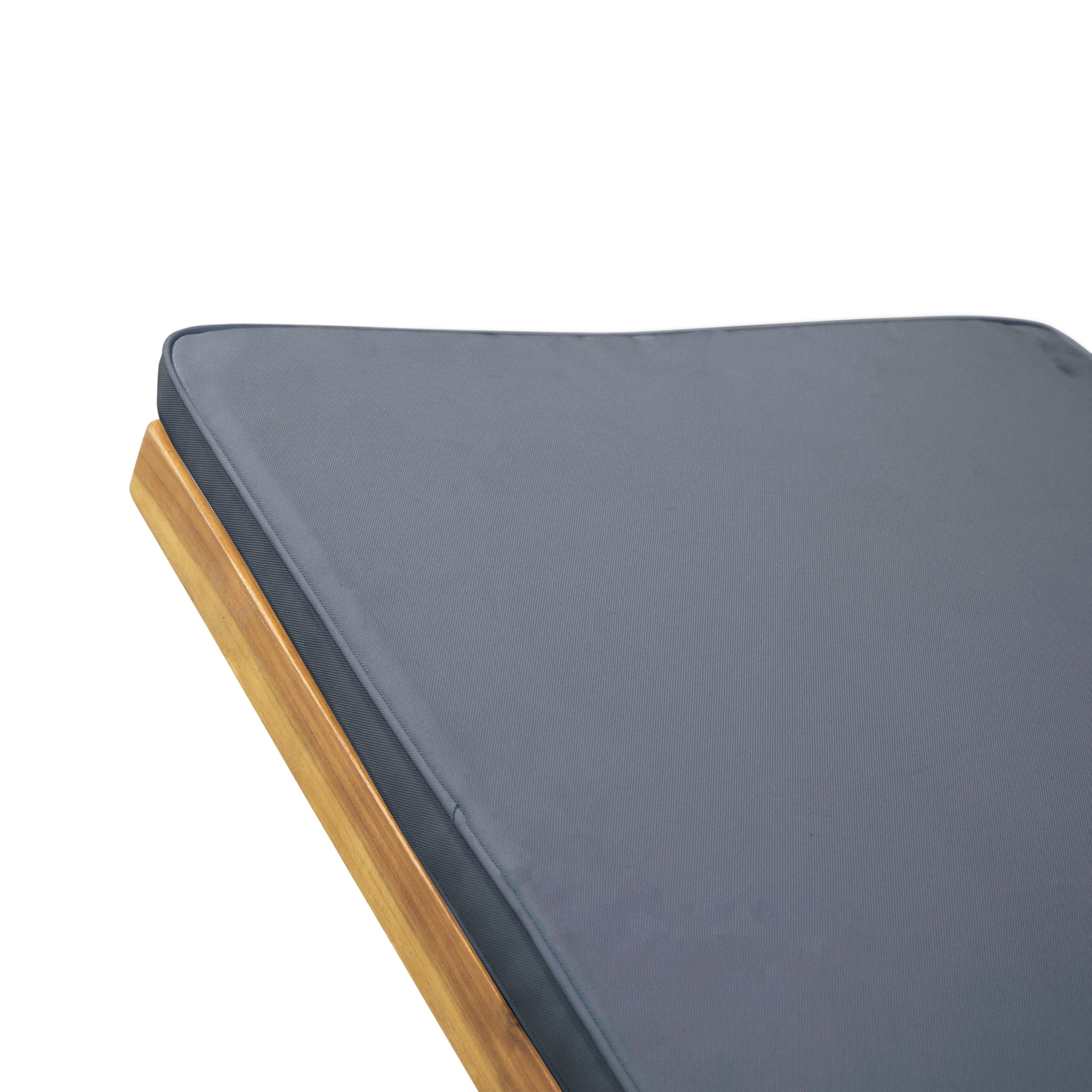 Karyme Outdoor Acacia Wood 3 Piece Chaise Lounge Set with Water-Resistant Cushions