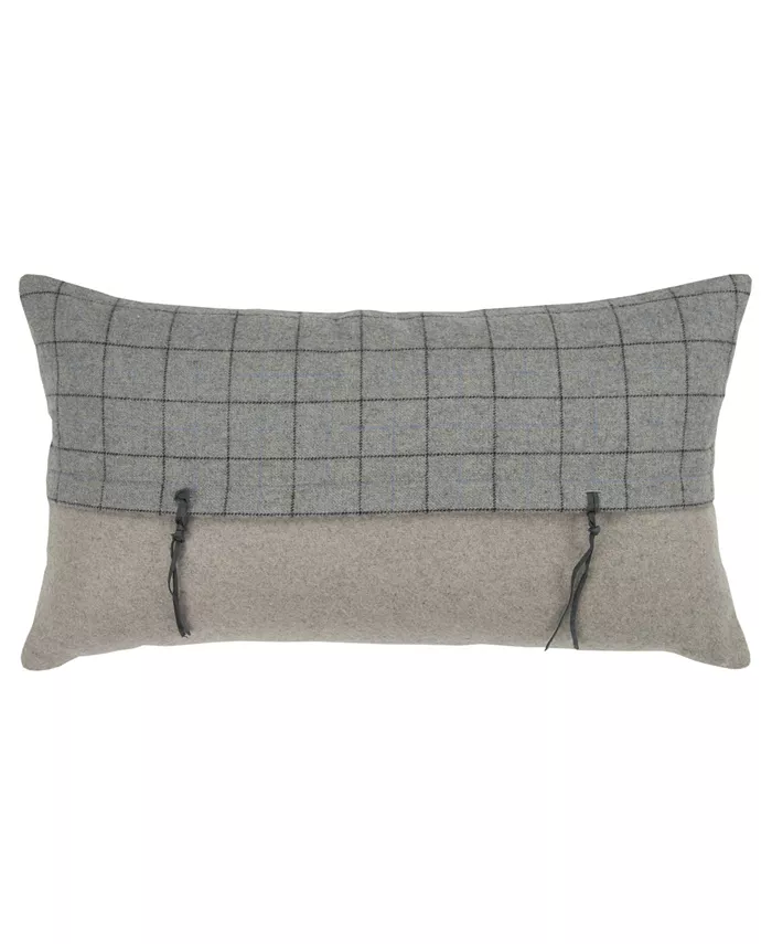 Rizzy Home Plaid Polyester Filled Decorative Pillow， 14