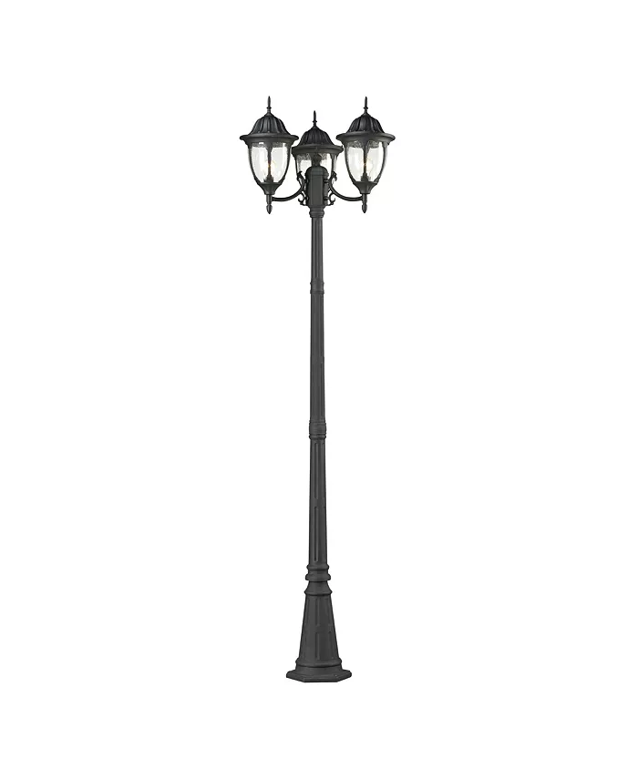 Macy's Central Square Collection 3 light outdoor post light in Textured Matte Black