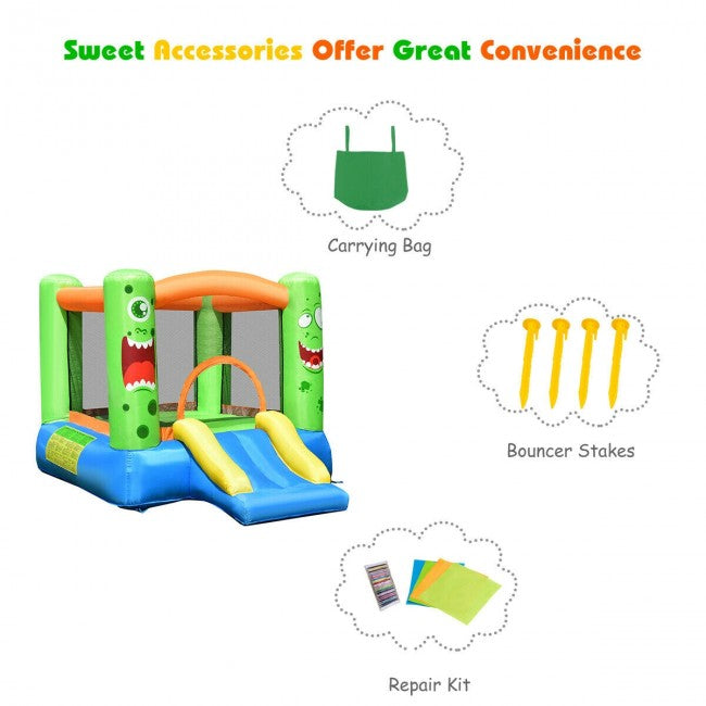 Forclover Kids Playing Inflatable Bounce House Jumping Castle Game Fun Slider without Blower