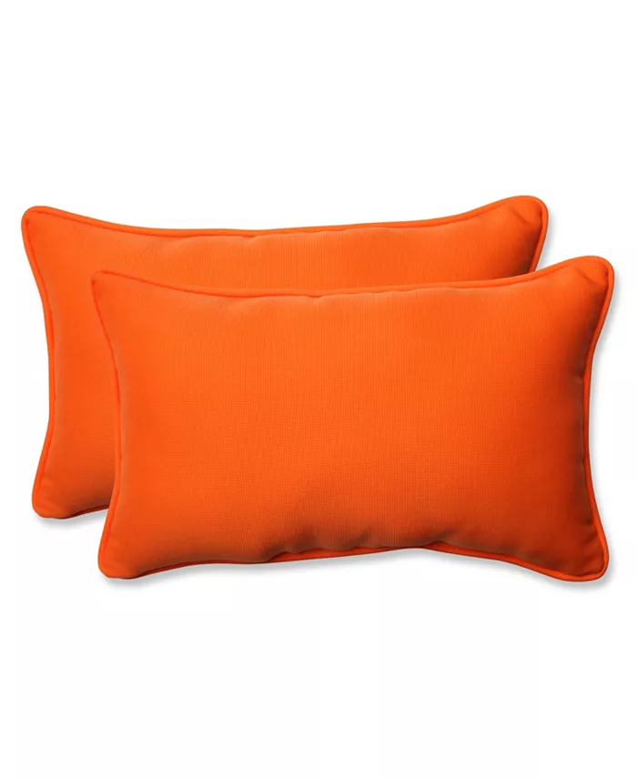 Pillow Perfect Sundeck Orange Rectangular Throw Pillow， Set of 2