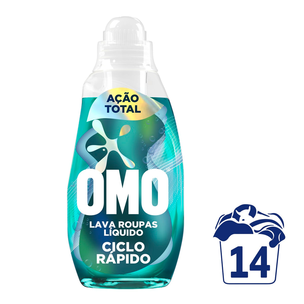 Lava Roupas Liquido Ciclo Rapido OMO Acao Total 750ml