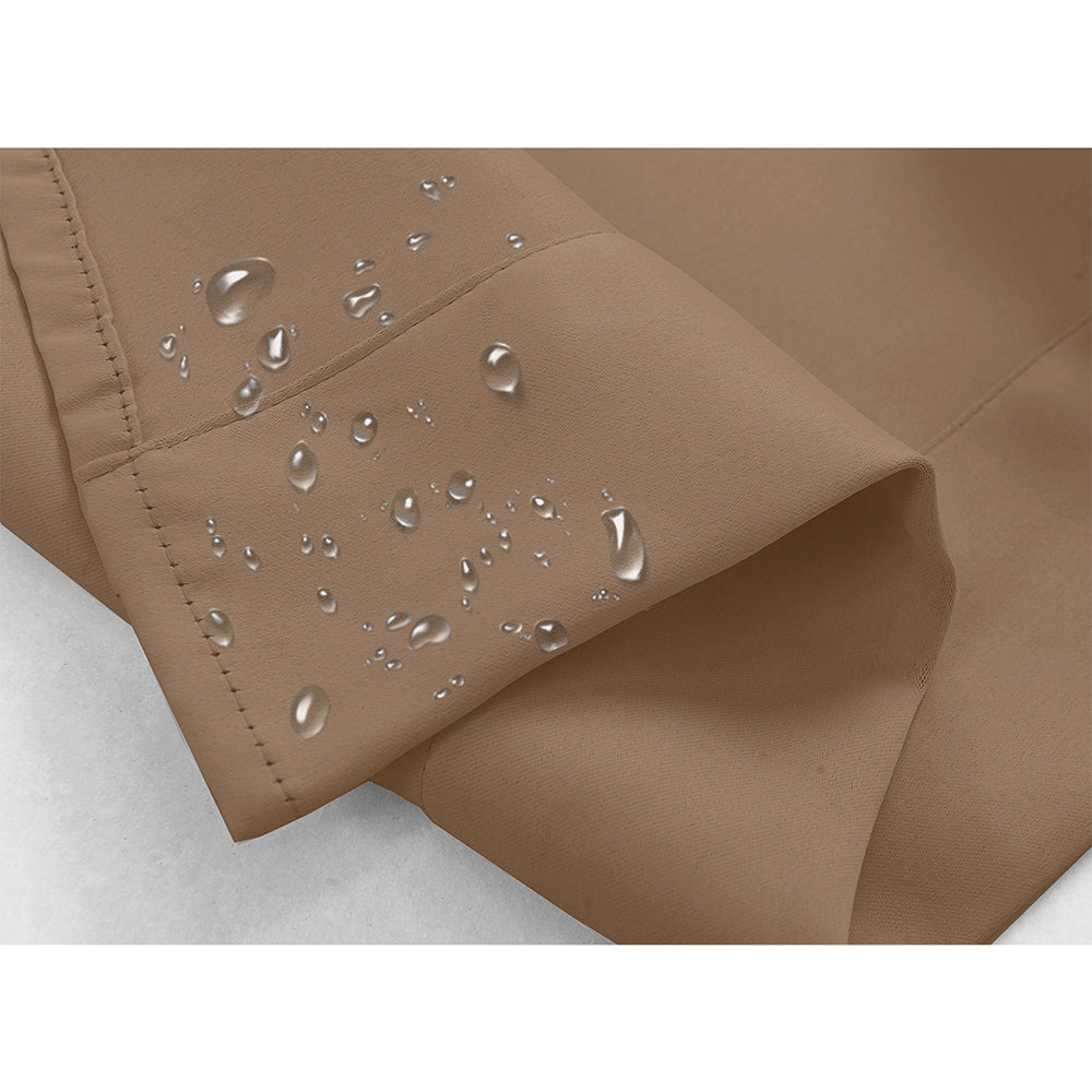 Outdoor Patio Curtains - Indoor Outdoor Waterproof Pergola Grommet Curtains, Blackout Curtain for Pavilion Gazebo Porch Decor, 1 Panel, Brown, 52in * 84in