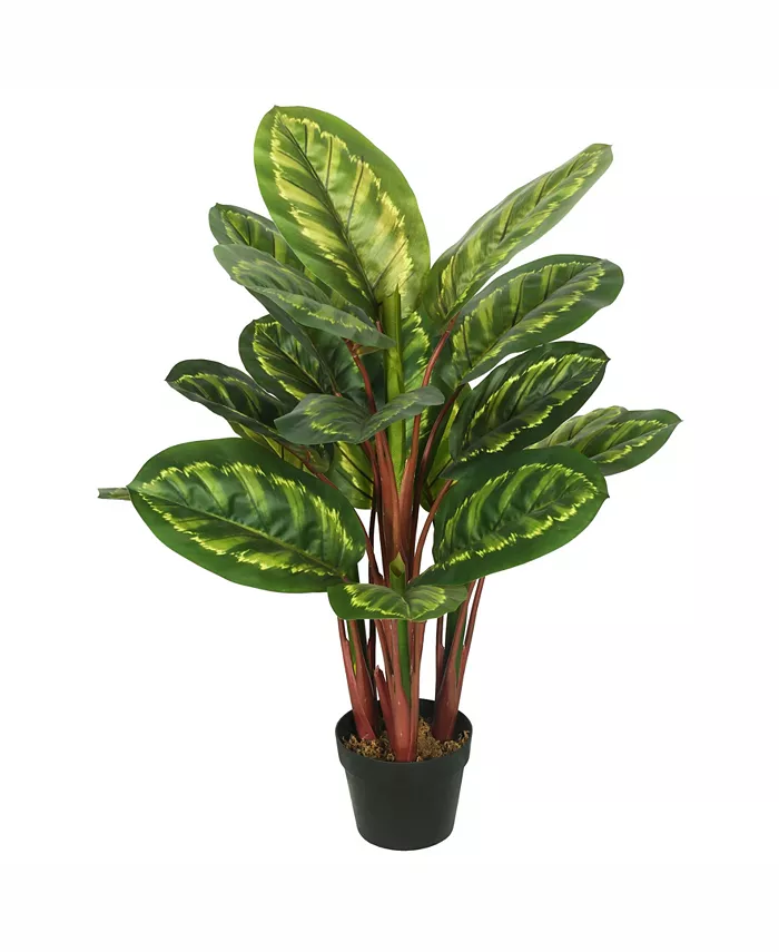 Vickerman 3' Artificial Green And Brown Peacock Plant