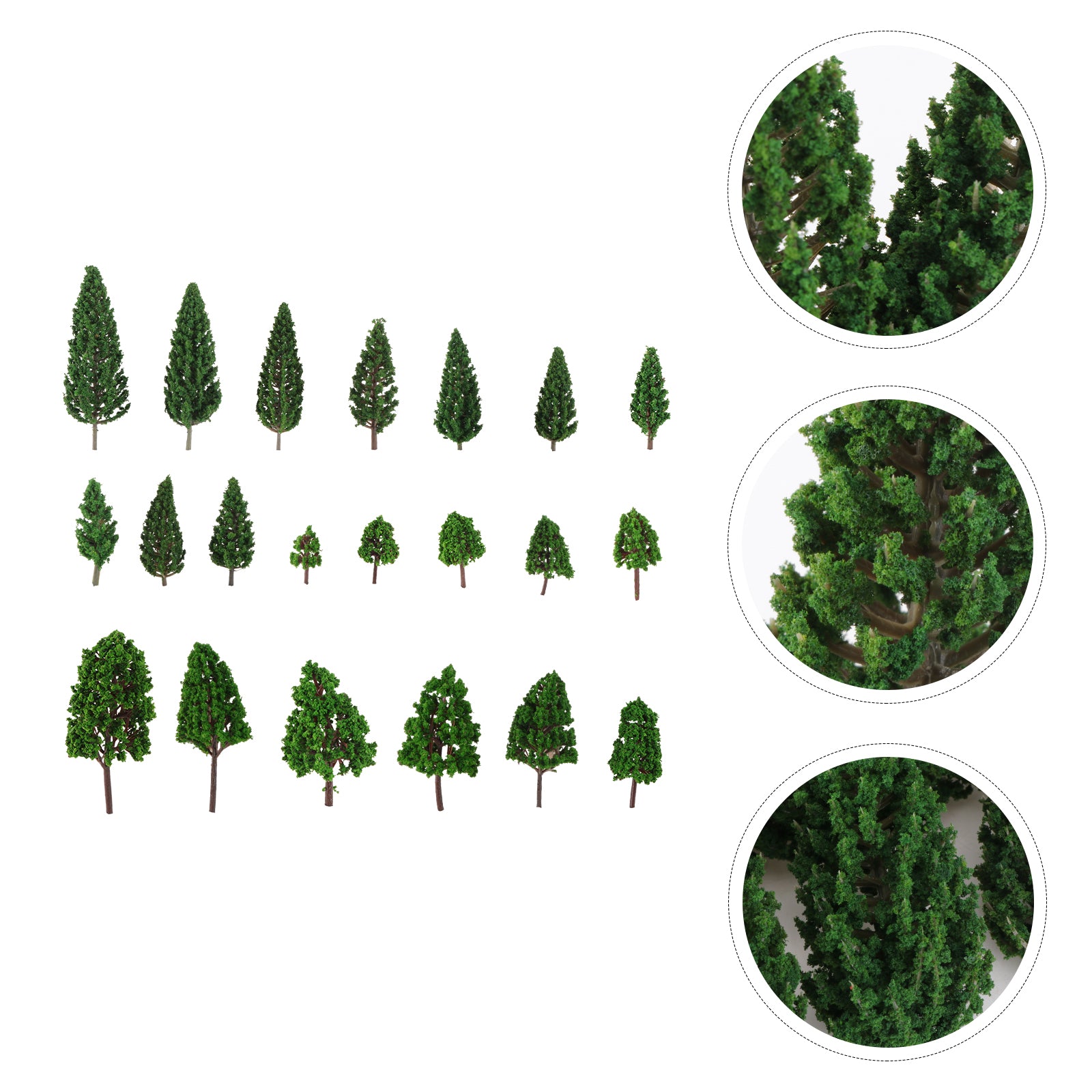 22pcs Green Mini Tree Set Scenery Architectural Landscape Model Trees