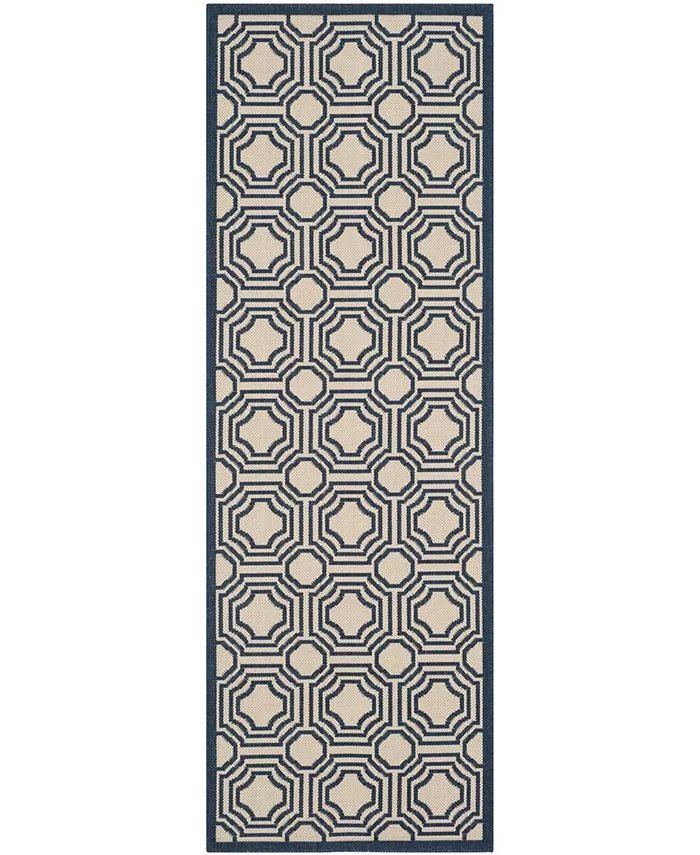 Safavieh Courtyard Beige and Navy 2'3
