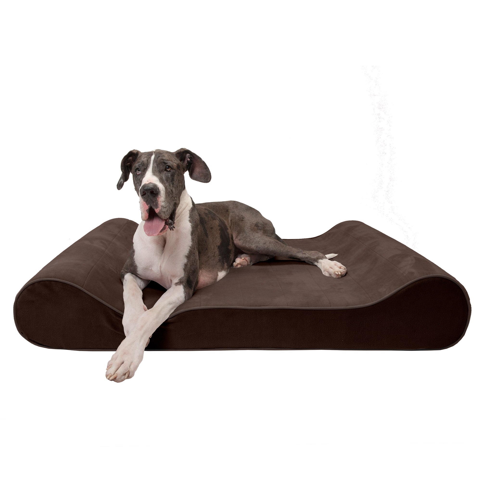 FurHaven Pet Dog Bed | Orthopedic Microvelvet Luxe Lounger Pet Bed for Dogs and Cats， Espresso， Giant