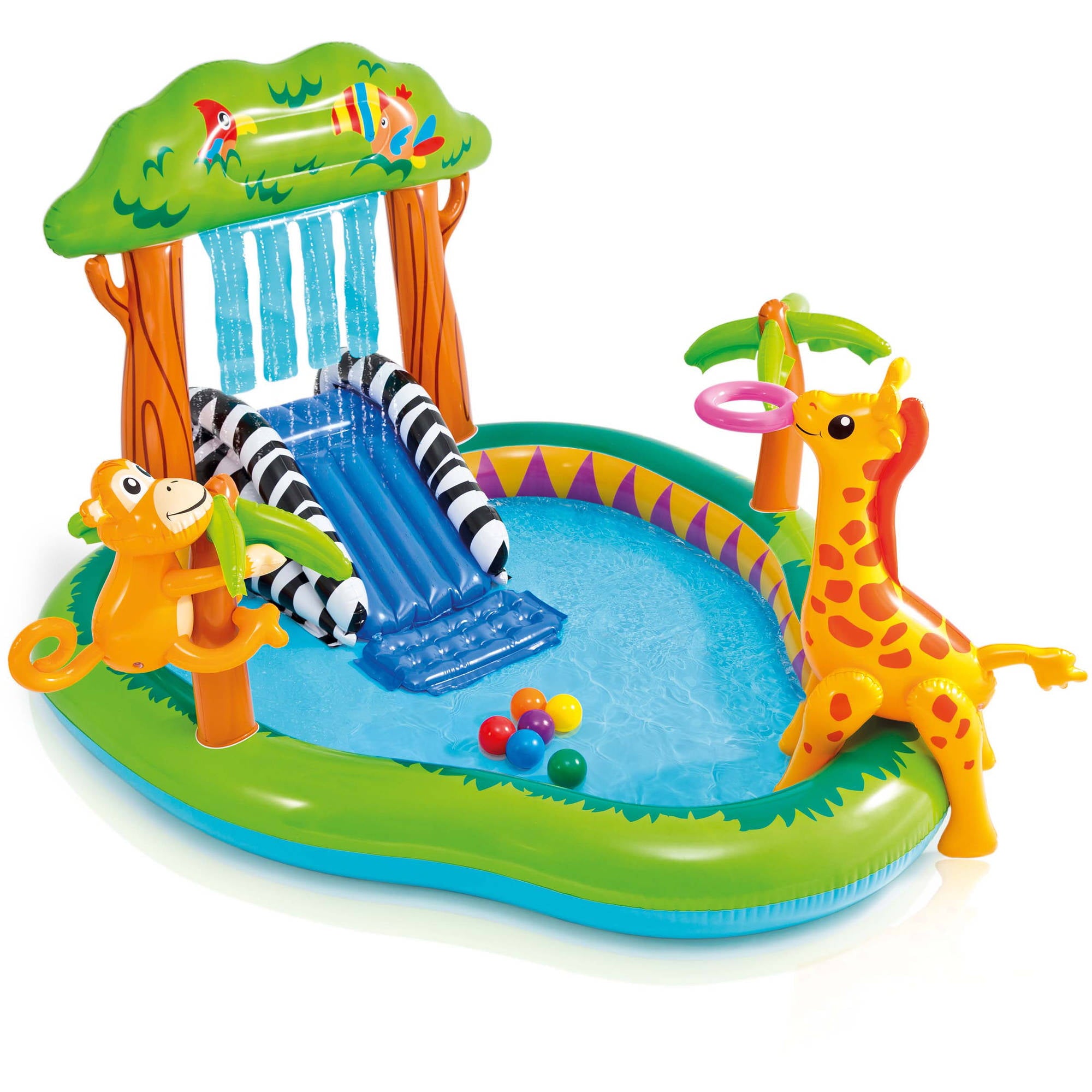 Intex Inflatable Jungle Play Center with Water Slide and Sprayer