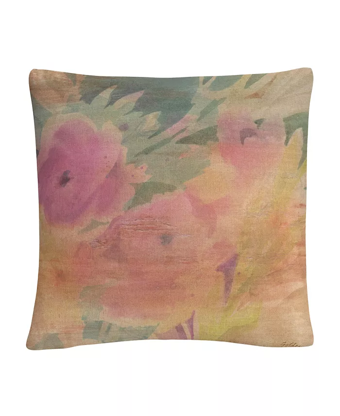 Baldwin Sheila Golden Garden Nostalgia Pink Modern Motif Decorative Pillow， 16