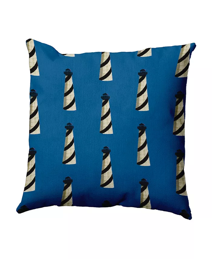E by Design Beacon 16 Inch Blue Decorative Nautical Throw Pillow