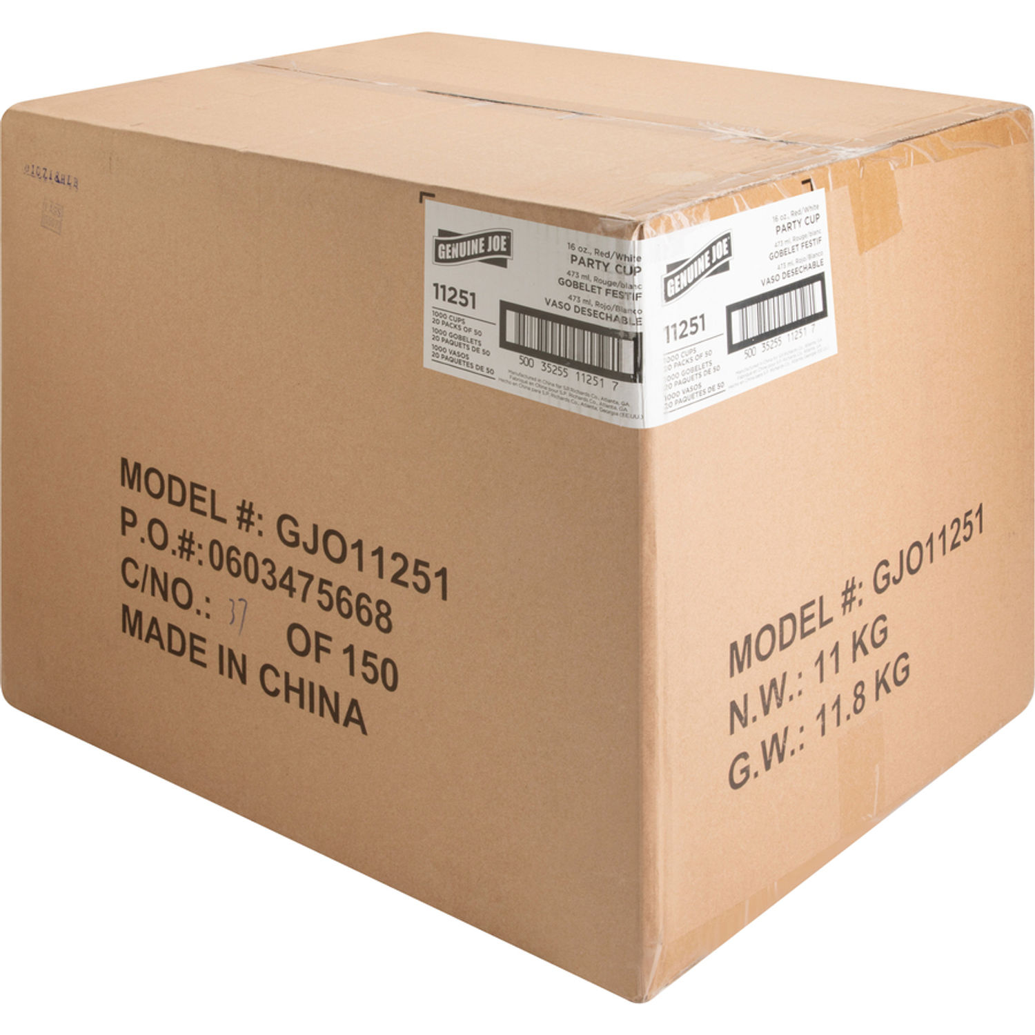 16 oz Plastic Party Cups by Genuine Joe GJO11251CT