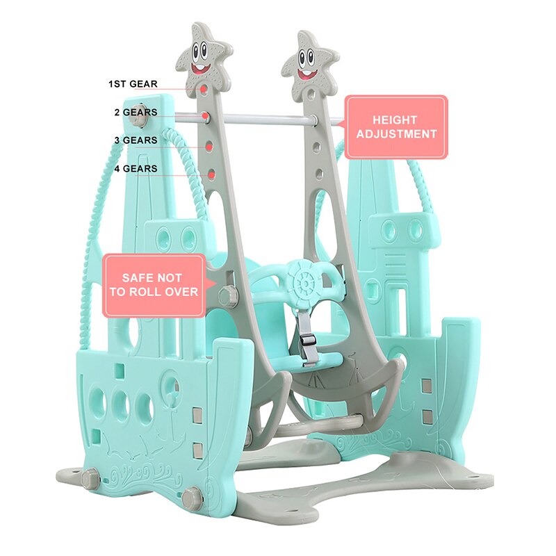 Baby products Birthday Gift Multifunctional Household Baby Slide Swing and  Frame Combination Children Indoor Slide With Music