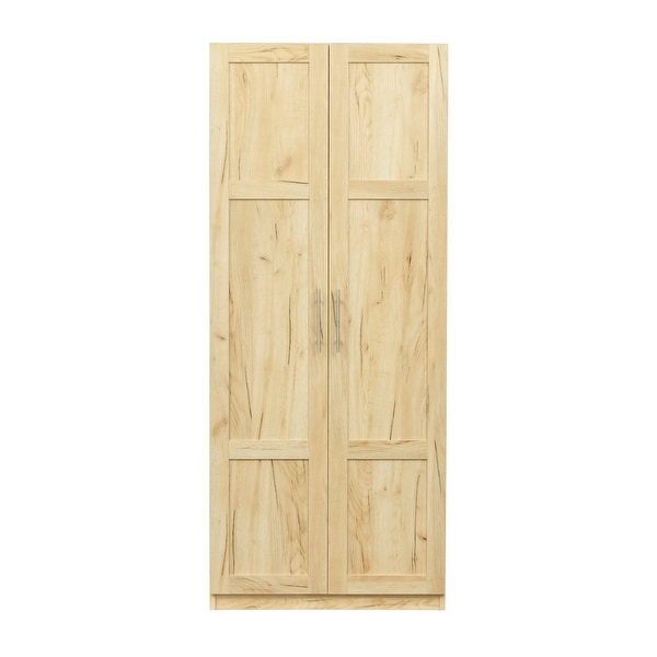 High wardrobe and kitchen cabinet with 2 doors and 3 partitions to separate 4 storage spaces - - 37010634