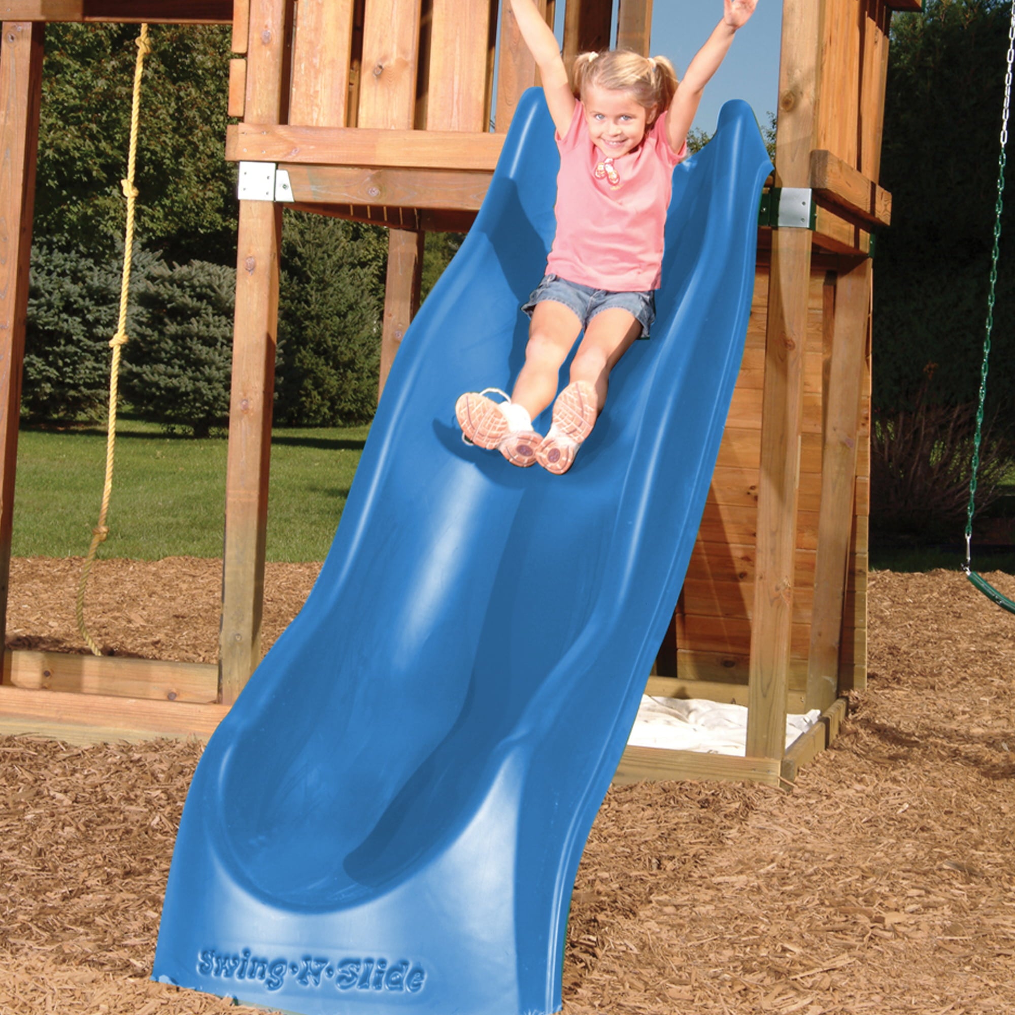 Swing-N-Slide 5 Foot Super Speed Wave Slide with Lifetime Warranty， Blue