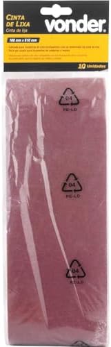 Cinta De Lixa, 100 Mm X 610 Mm, G 100, Pano Resinado, Com 10 Pe?as, Vonder.