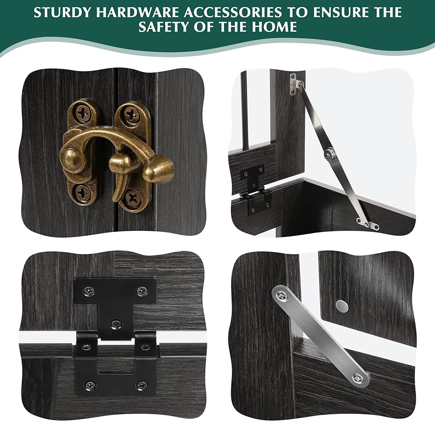 Furpezoo Dog Crate， Large Dog Crate Furniture Wood Two Door Dog Cage， 40