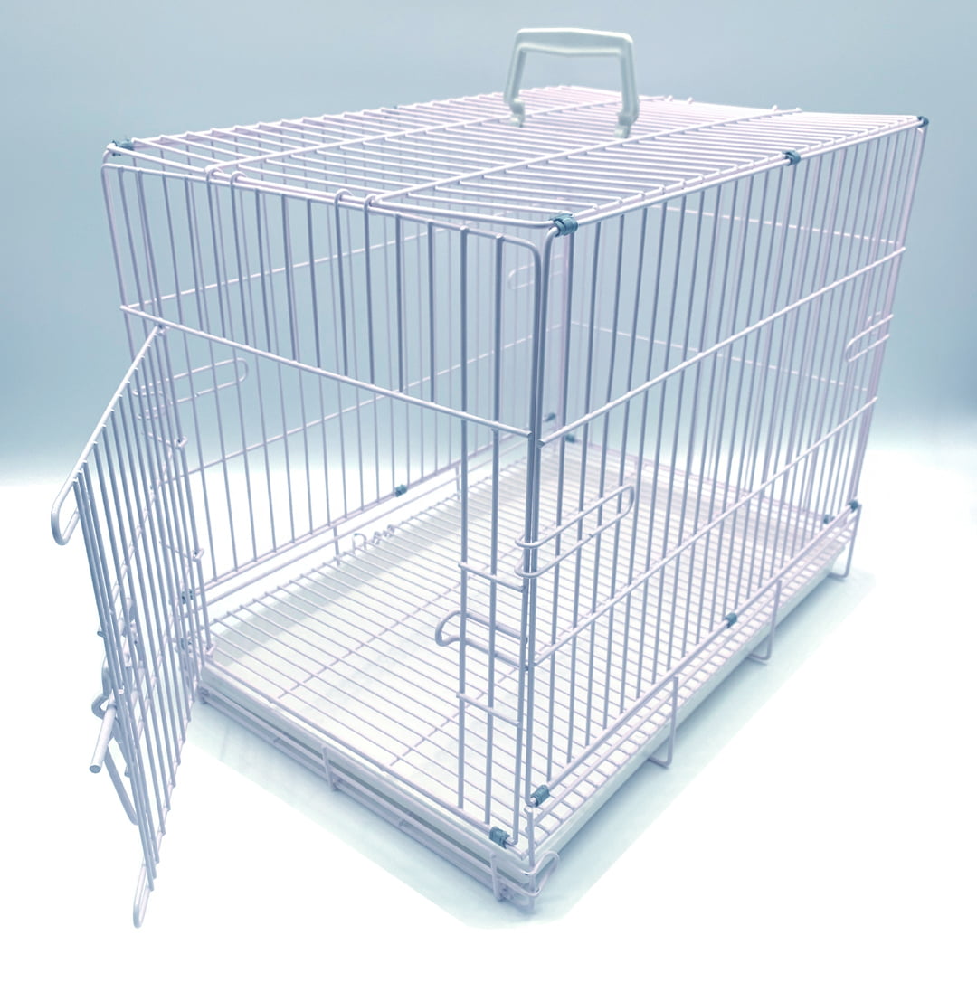 Foldable Training Carrier Travel Breeder Cage for Puppy Dog Kitten Cat Rabbit Bunny with 1/2-Inch Raised Bottom Wire Grid Mesh Floor
