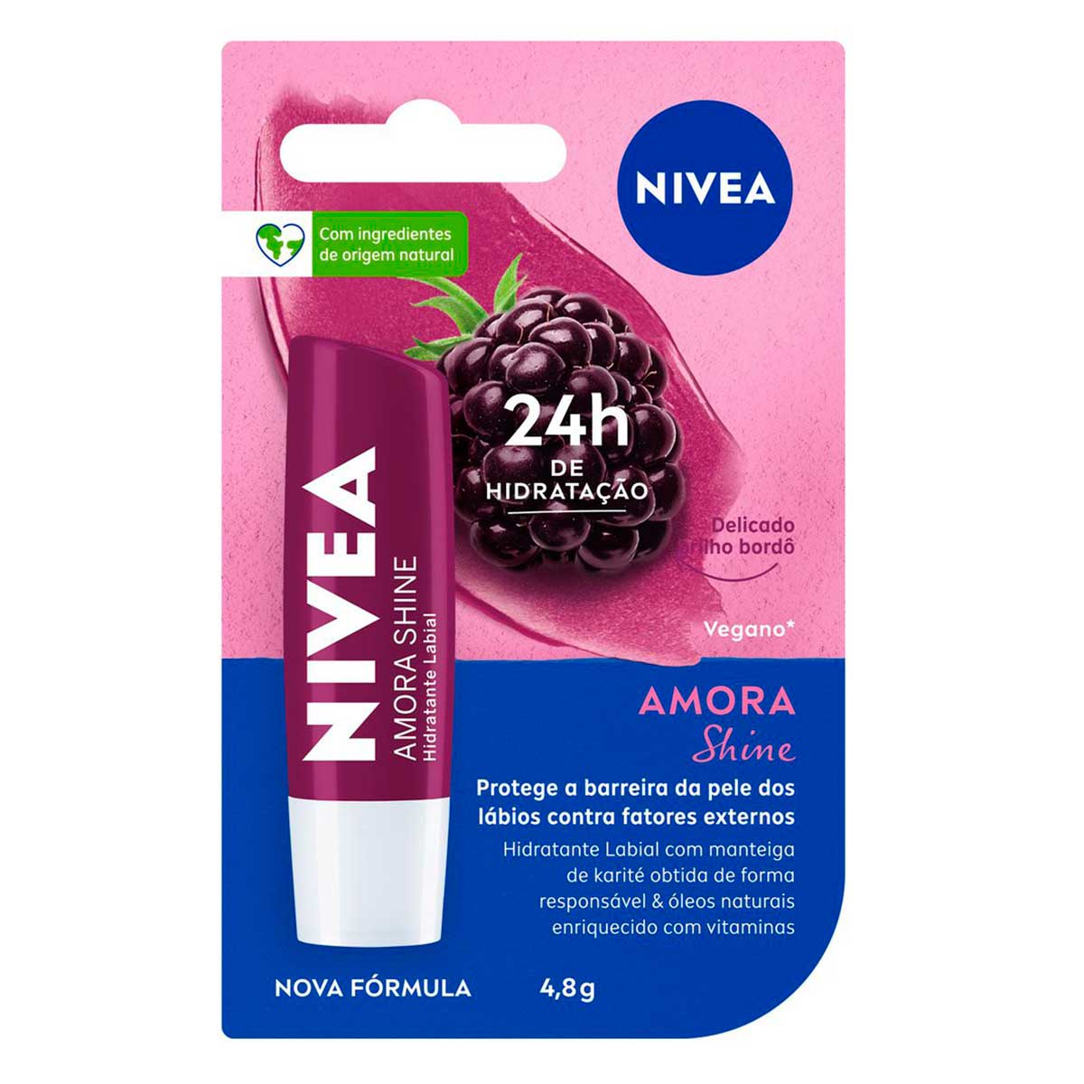 Hidratante Labial NIVEA Amora Shine 4,8g
