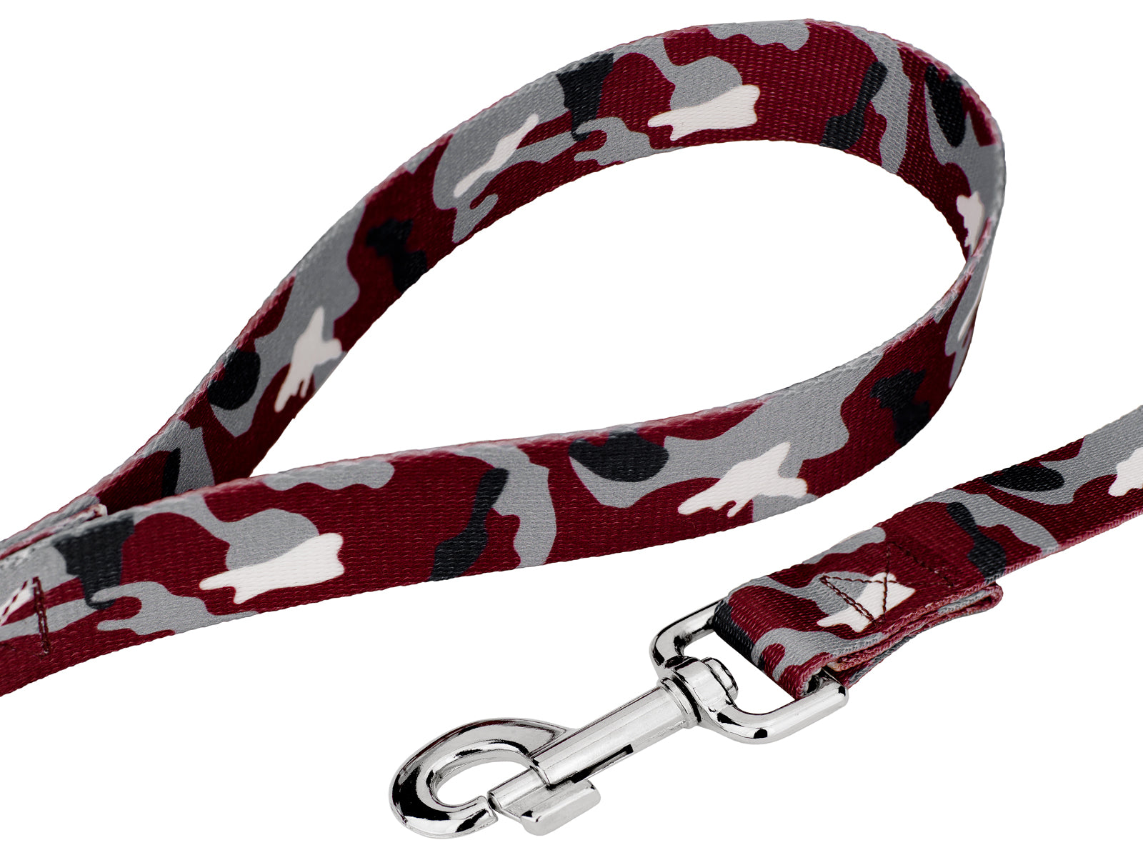 Country Brook Petz® Premium Crimson and White Camo Dog Collar and Leash， Small
