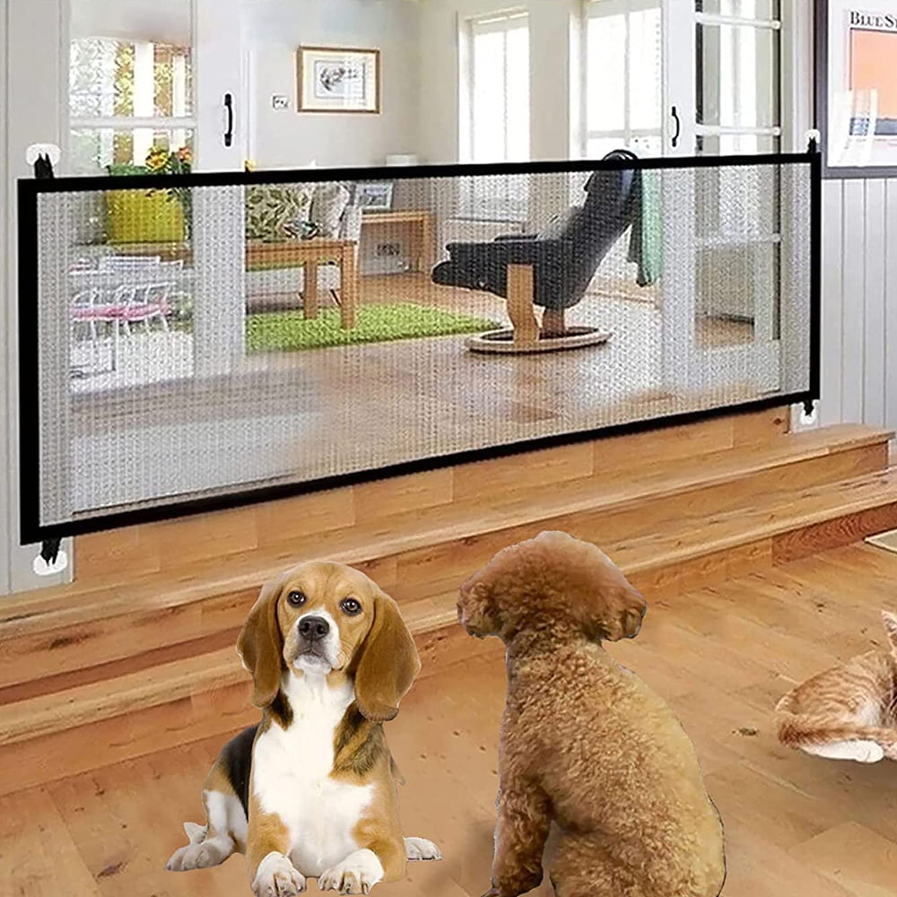 Pet Gate，Magic Pet Gate for The House ，Magic Gate Portable Folding mesh gate Safe Guard Isolated Suitable for Small to Medium Dogs