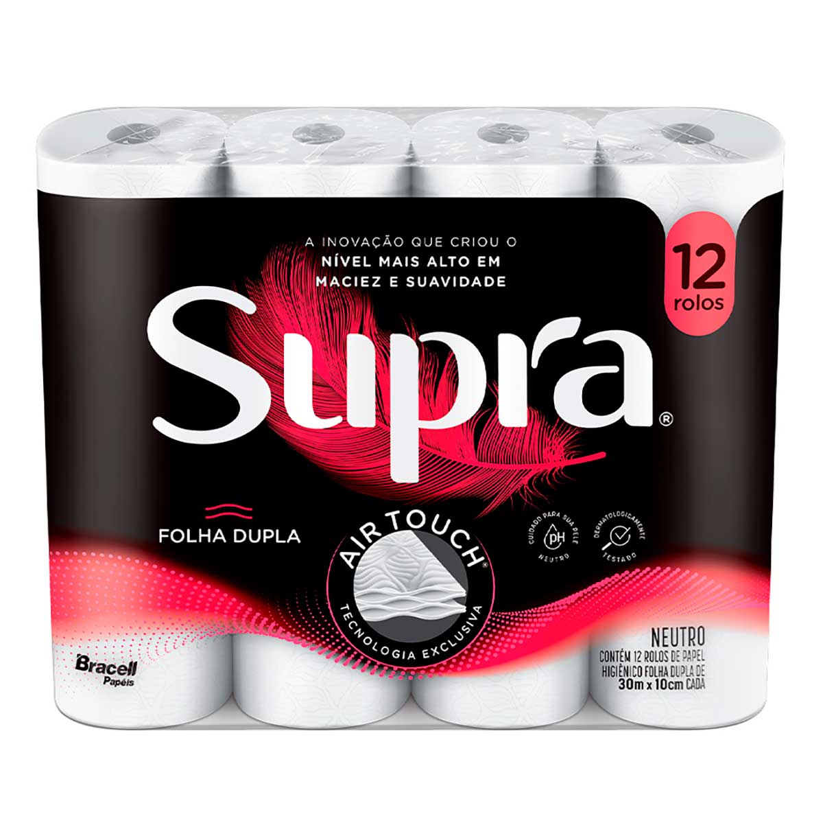 Papel Higienico Supra Folha Dupla 30 Metros 12 Unidades
