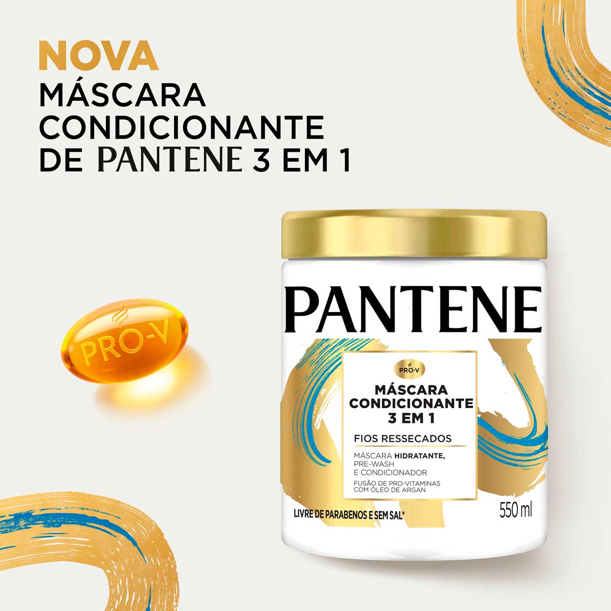 Mascara Pantene Pro-Vitaminas 3 em 1 Condicionante 550ml