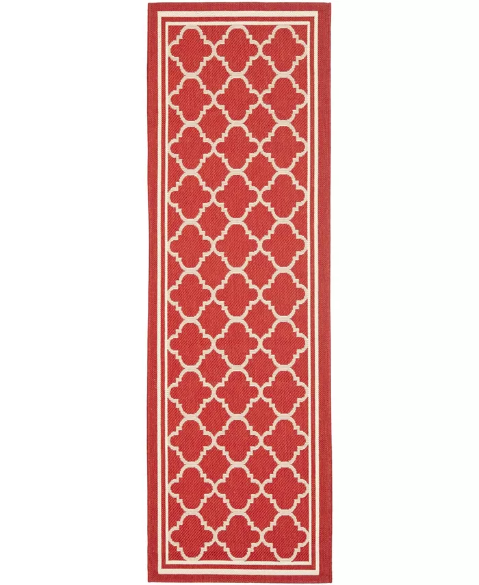 Safavieh Courtyard Red and Bone 2'3