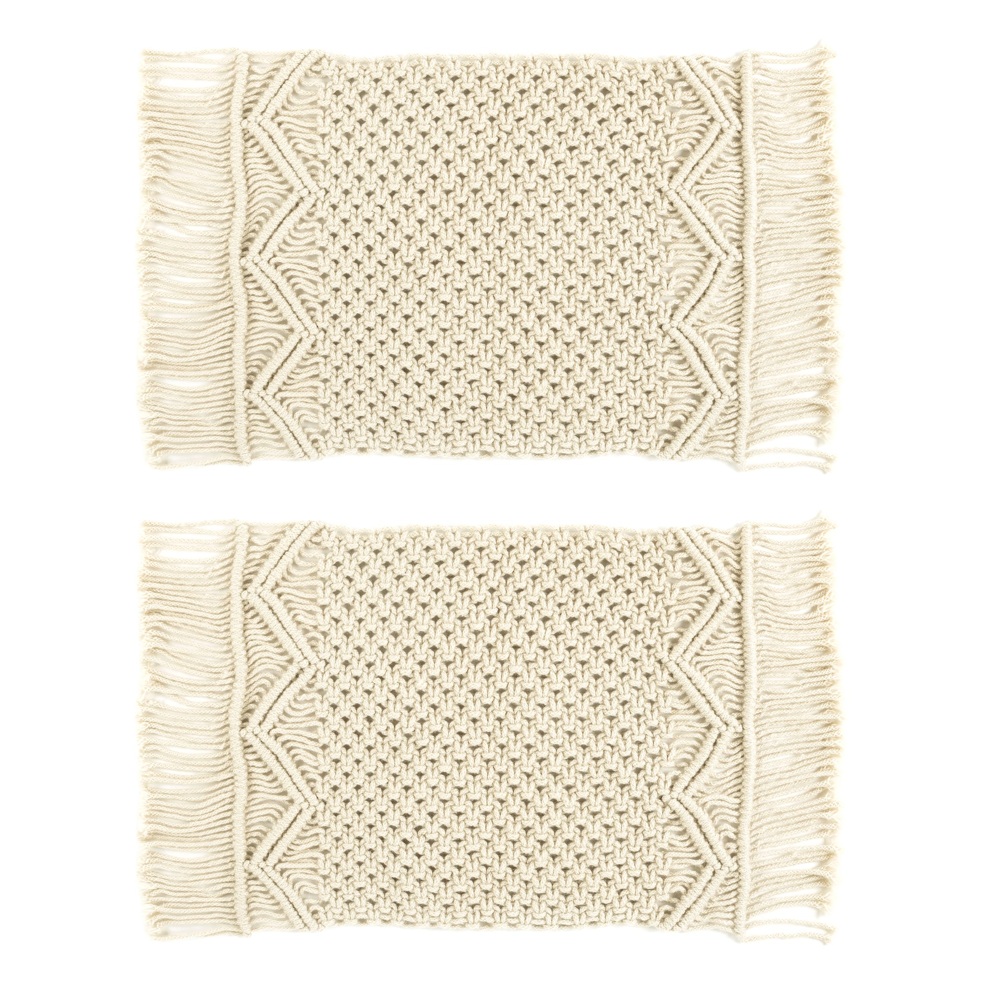 Boho Macrame Indoor/Outdoor Placemat 2-Pack Set