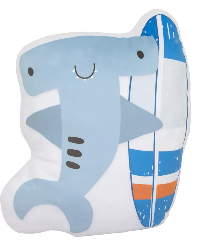 Macy's Little Dude Adventure Shark with Surfboard Decorative Pillow