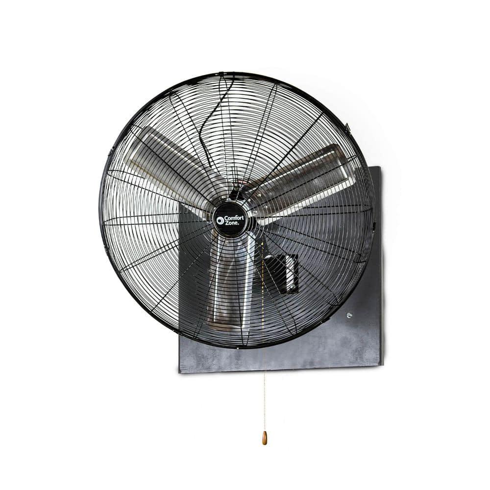 Comfort Zone 30 in Black HighVelocity Industrial 2Speed Wall Fan with Aluminum Blades and Adjustable Tilt