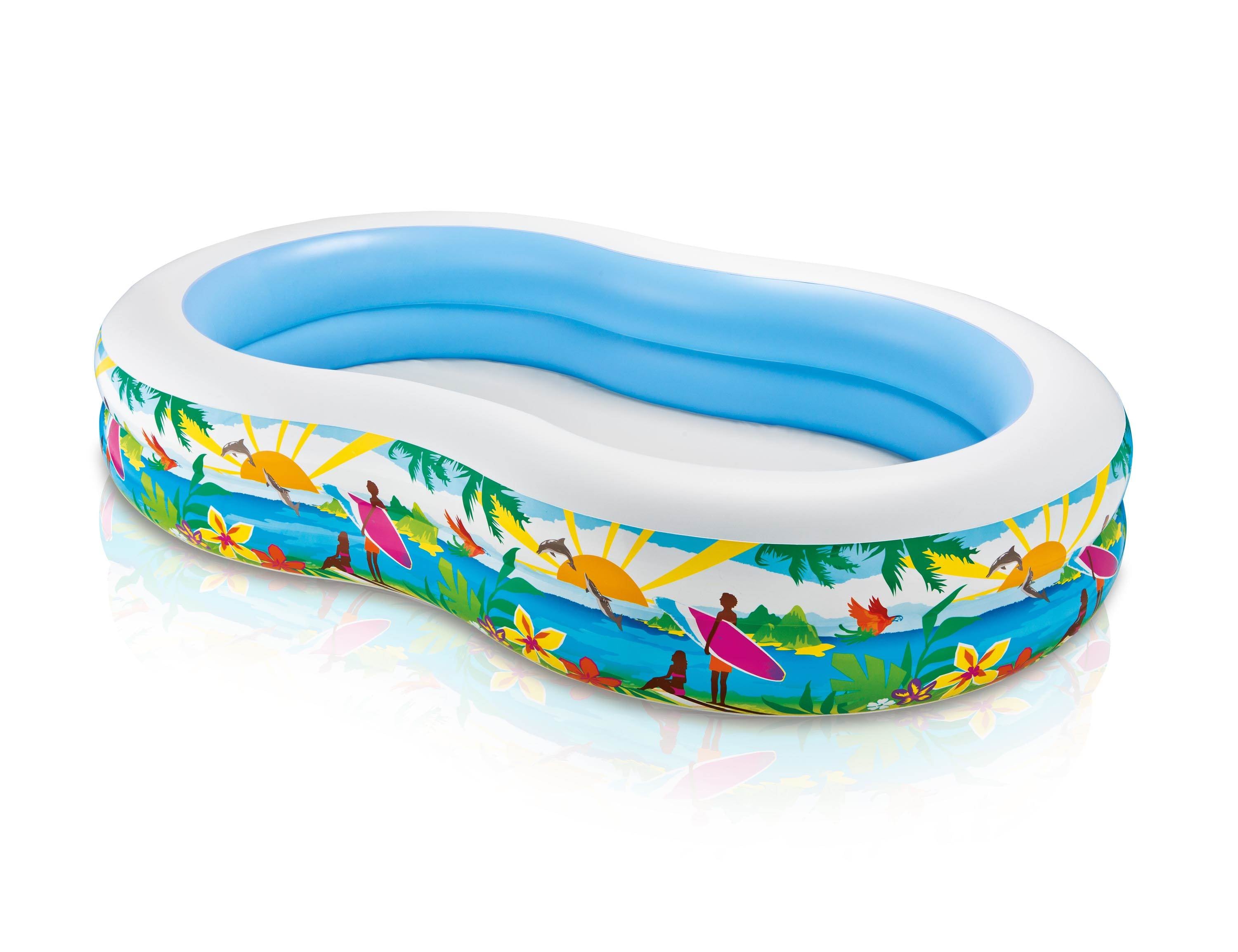 Intex 103in x 63in Swim Center Inflatable Paradise Seaside Kiddie Pool (3 Pack)