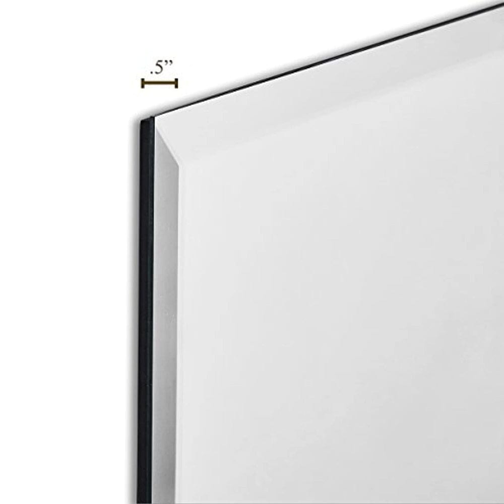 Large Simple Rectangular Streamlined 1 Inch Beveled Wall Mirror (24