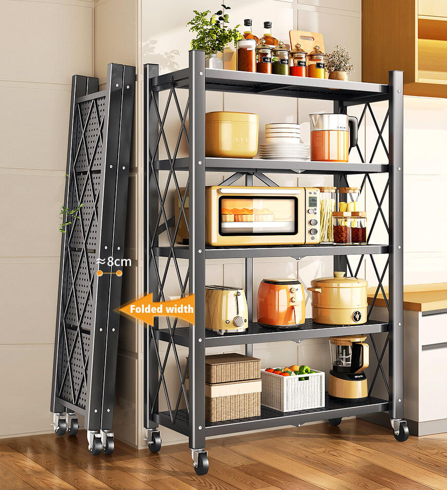🔥LAST DAY 70% OFF🔥Heavy Duty Foldable Metal Organizer Shelves with Wheels