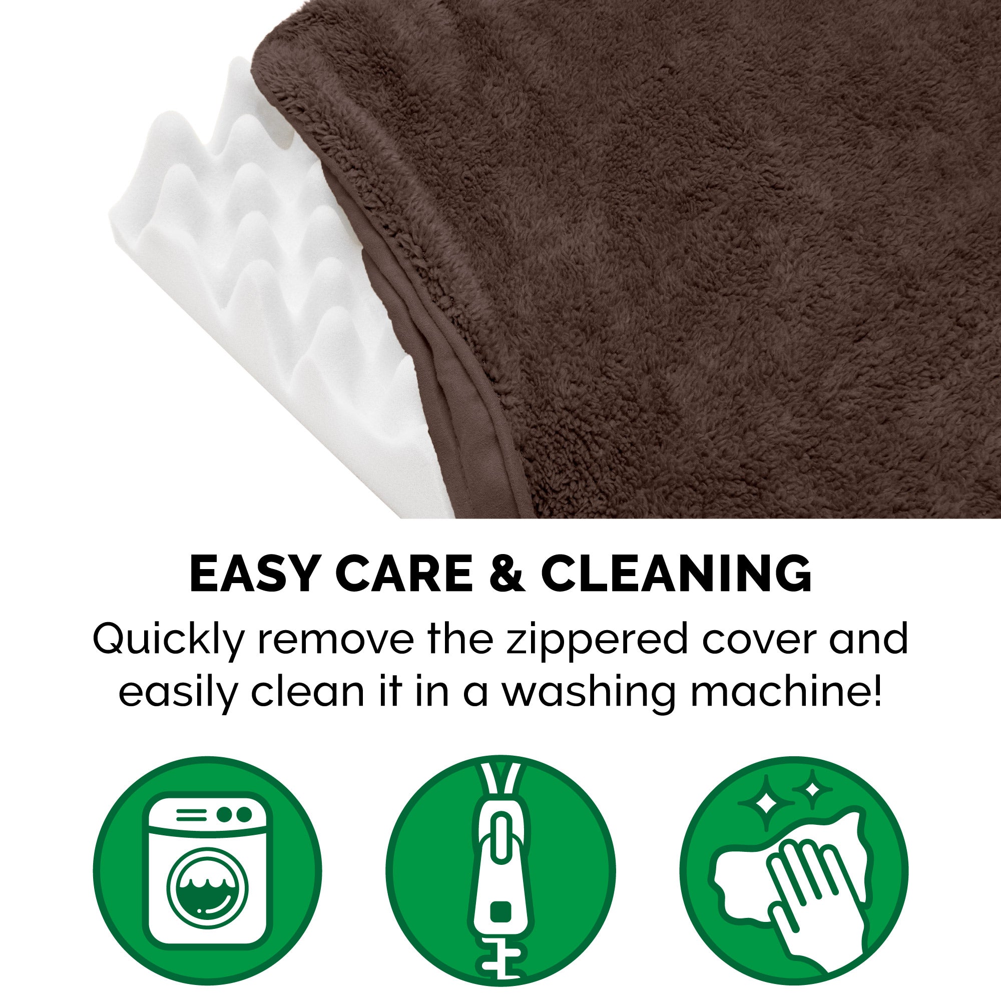 FurHaven Pet Dog Bed | Deluxe Orthopedic Terry Fleece Mattress Pet Bed for Dogs and Cats， Espresso， Jumbo