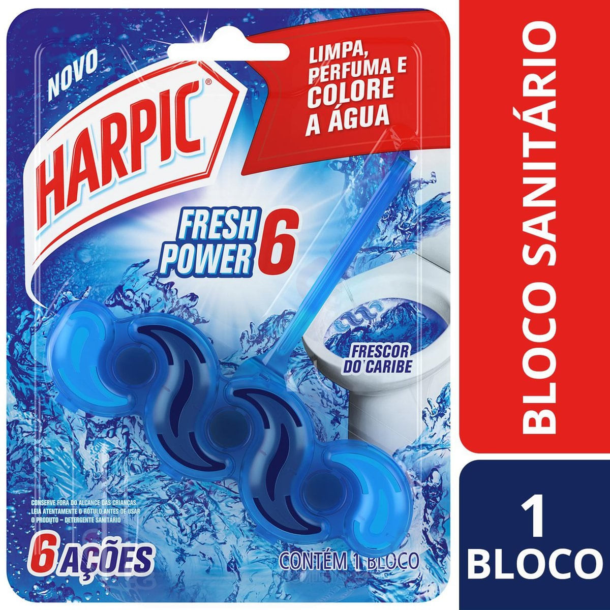 Bloco Sanitario Harpic Fresh Power 6 Frescor do Caribe