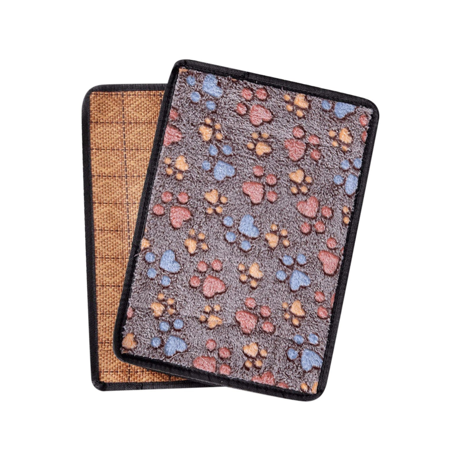 STEADY Pet Cooling Pad 2 In 1 Pet Cooling Pad Cat's Paws Pattern Pet Bed Box Mat， Durable Cooling Pad For Small， Medium And Large Dogs And Cats，coffee