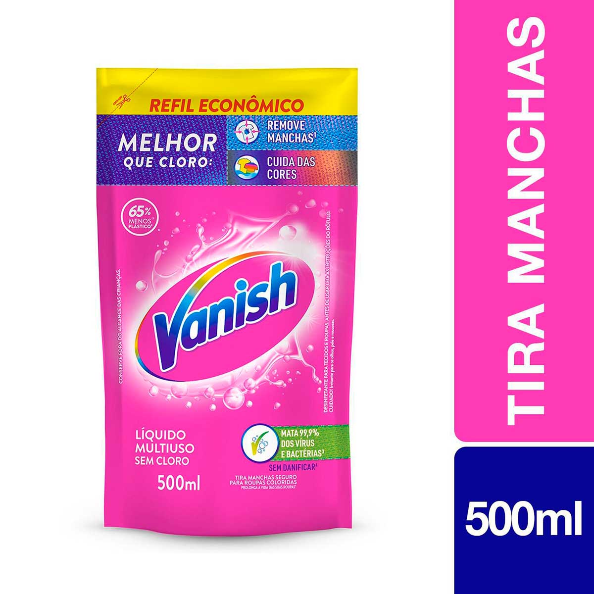 Tira Manchas Vanish Liquido Multiuso para roupas coloridas Refil Economico 500ml