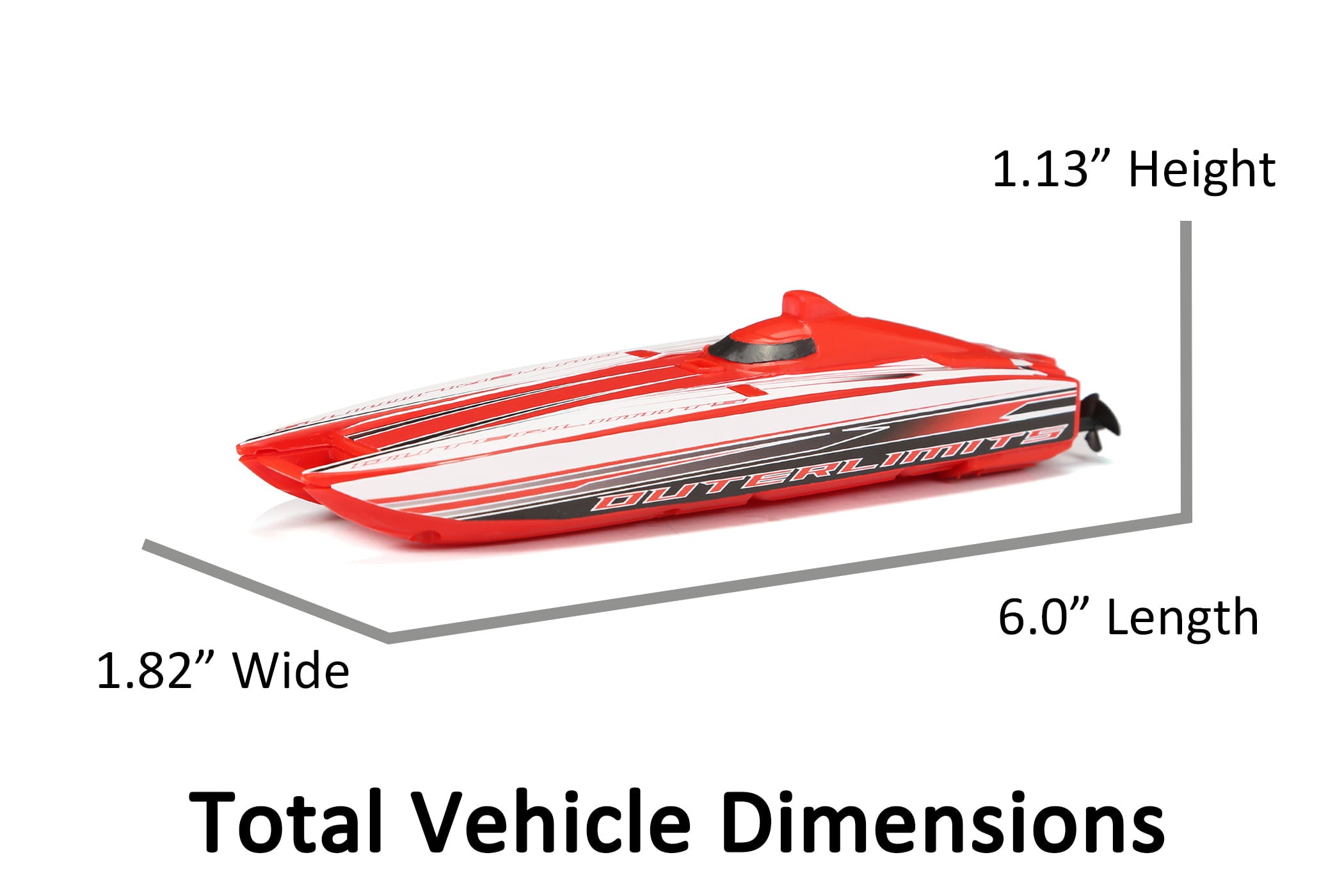 Adventure Force 6 inch Outer Limits Catamaran Battery Radio Control Nano Mini Boat， 6706-3RH