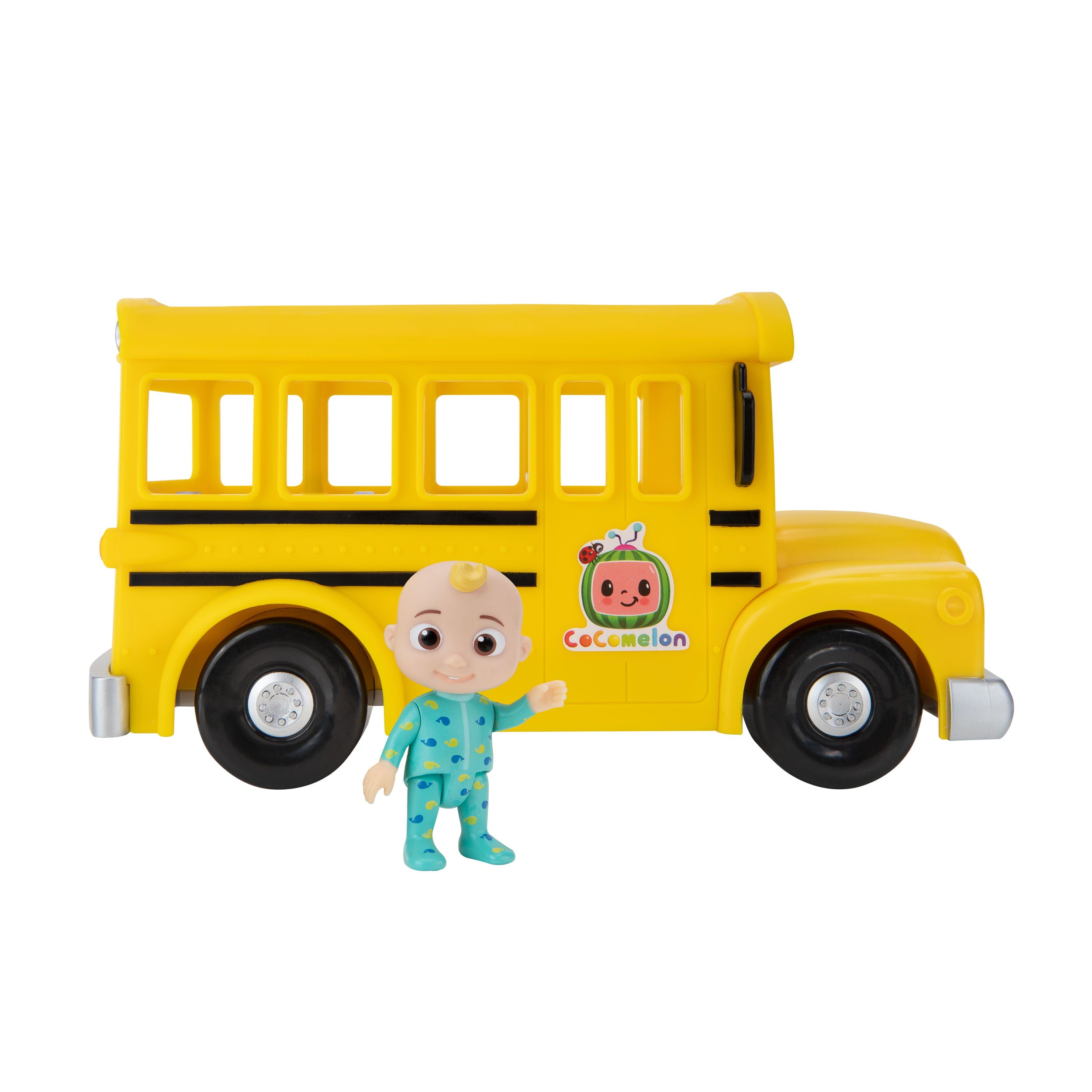 CoComelon Official Yellow JJ School Bus with Sound， 10IN Feature Vehicle with 3in Figure