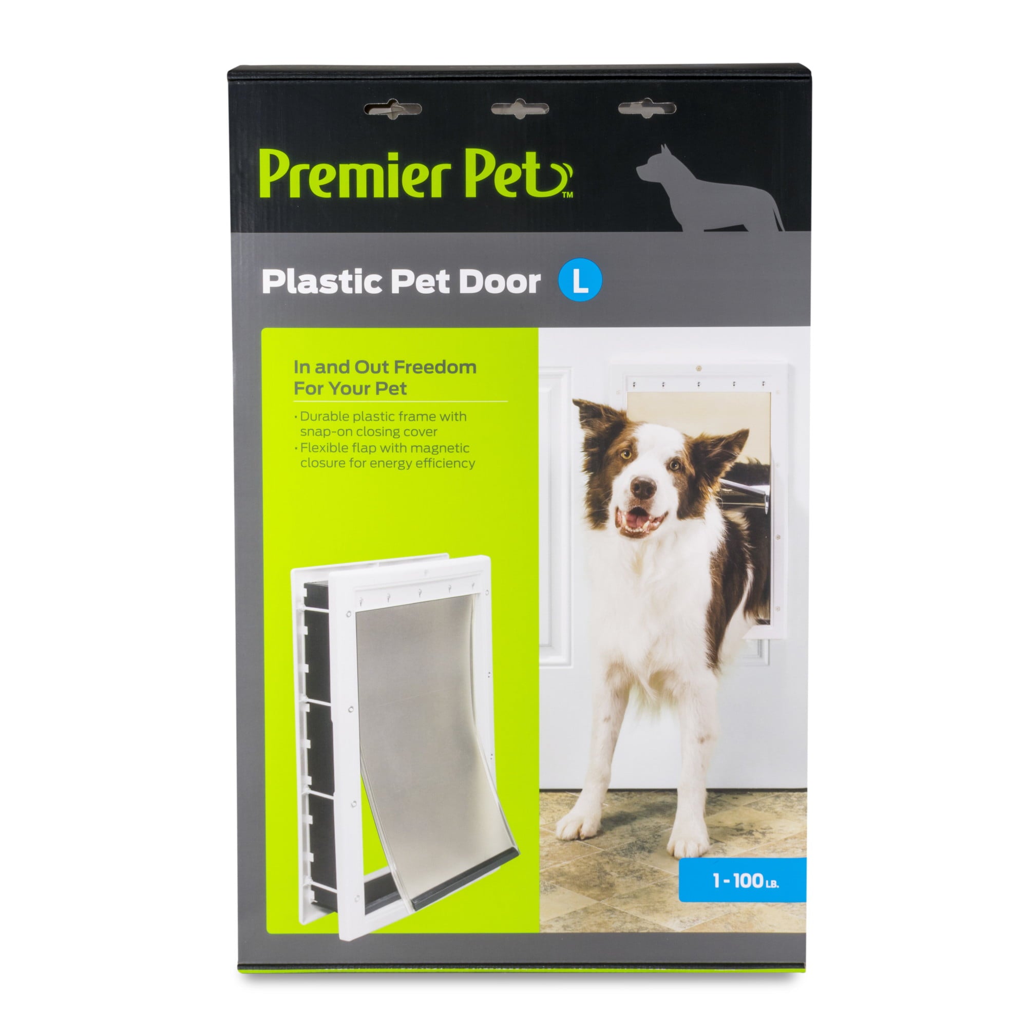 Premier Pet White Plastic Pet Door for Large Dogs up to 100 Pounds