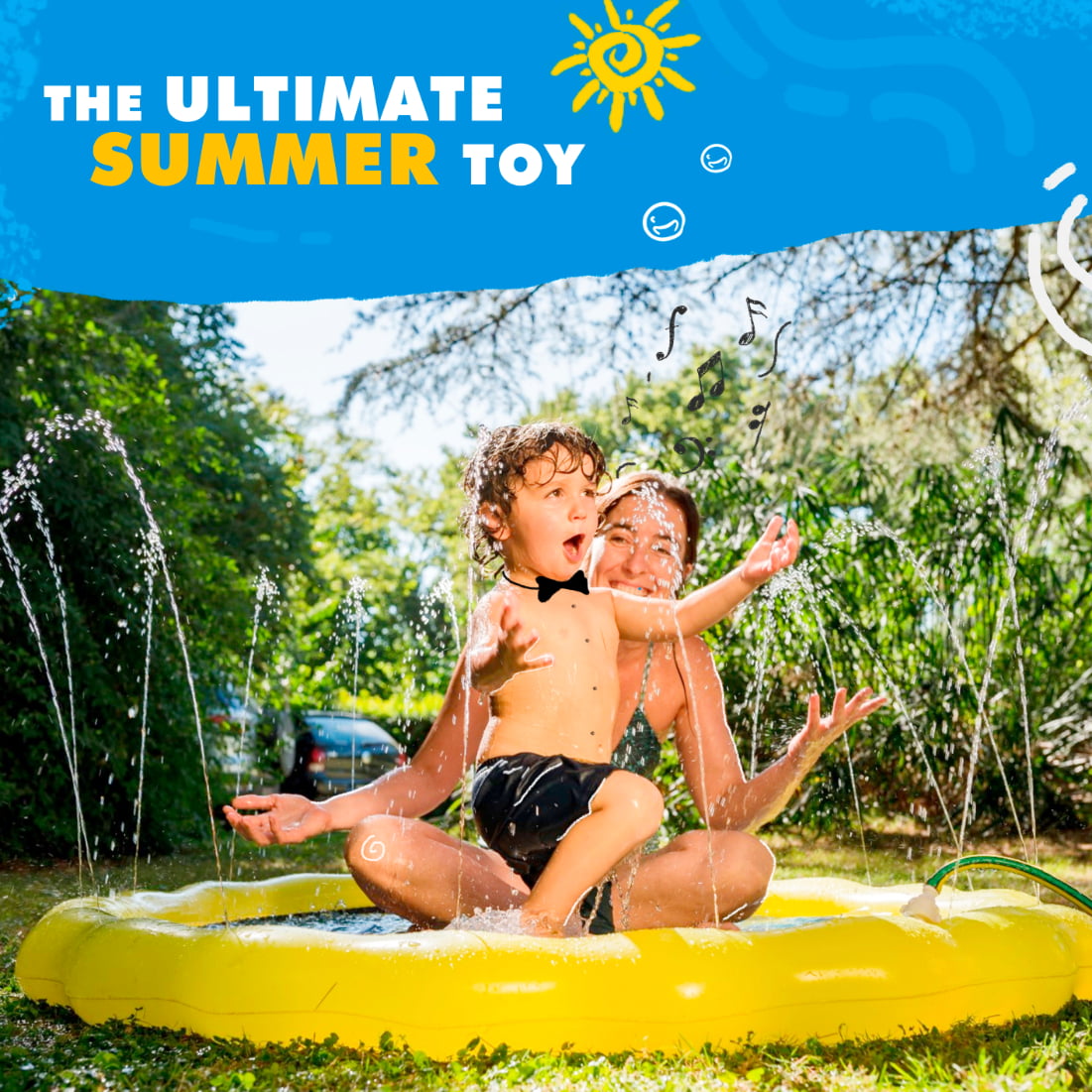 SplashEZ Splash Pad， Baby Pool and Sprinkler for Kids