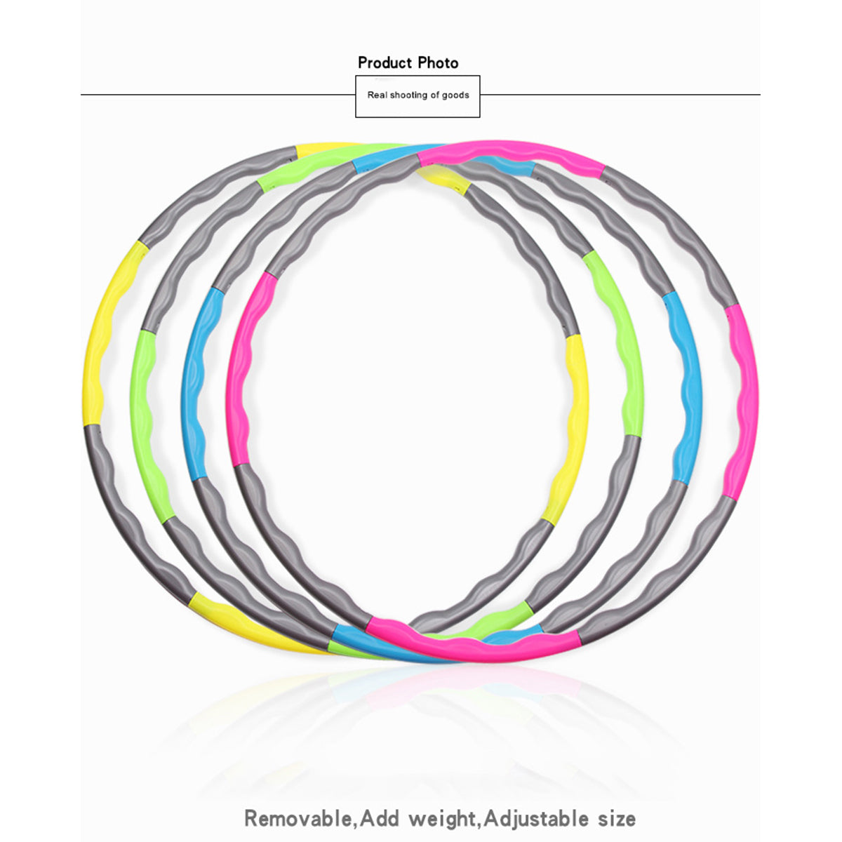 COUTEXYI Sports Hoop Adjust 8 Removable Parts Gymnastics Ring Fitness Tool