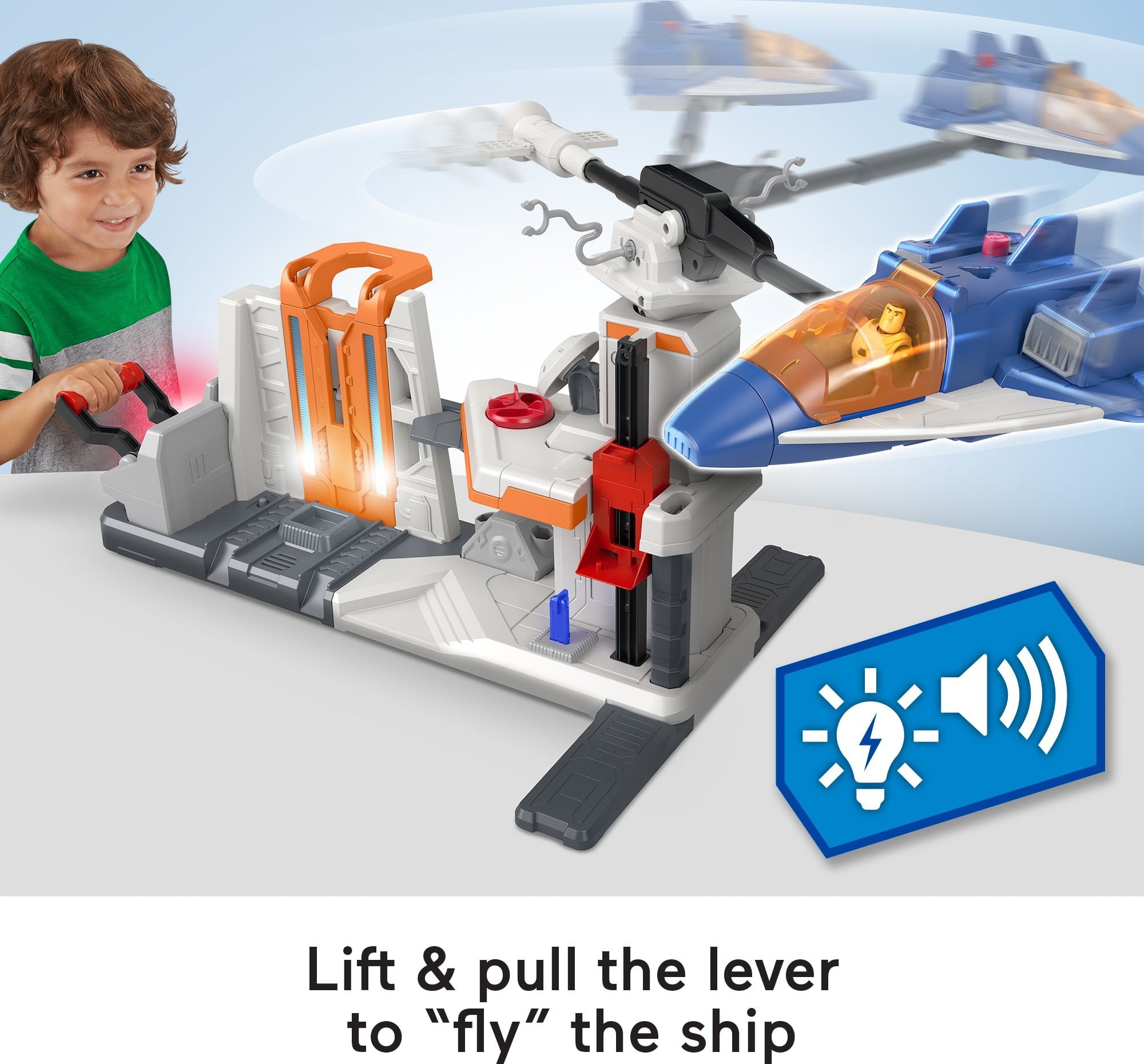 Disney and Pixar Lightyear Imaginext Lift and Launch Star Command Playset with Buzz Lightyear Figure