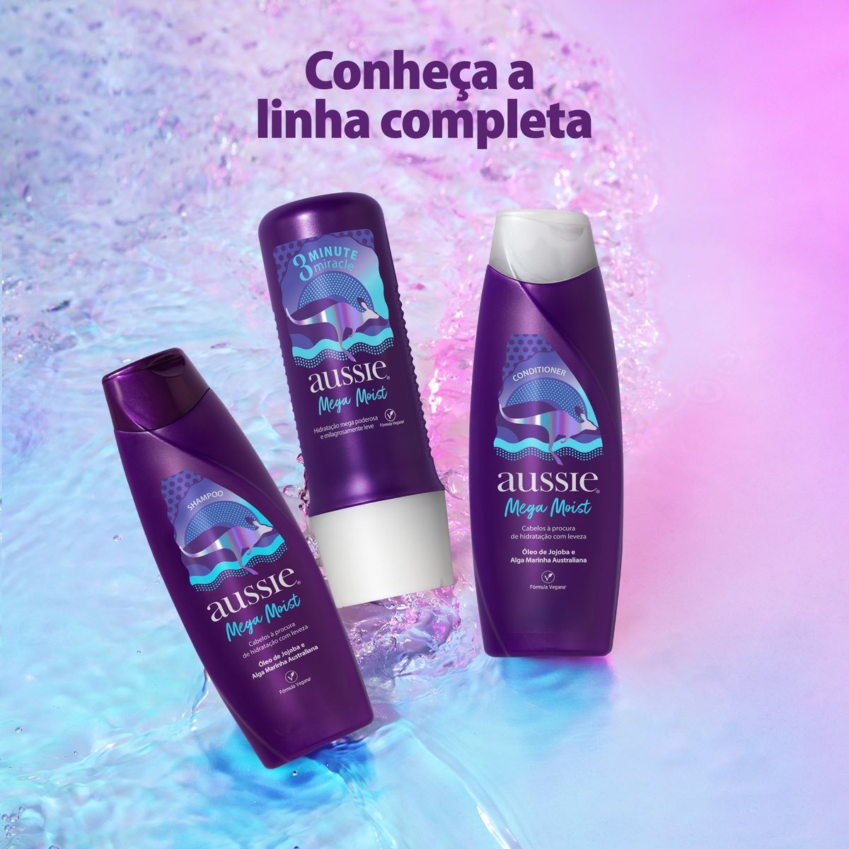 Kit Shampoo 360ml + Condicionador 180ml Aussie Mega Moist
